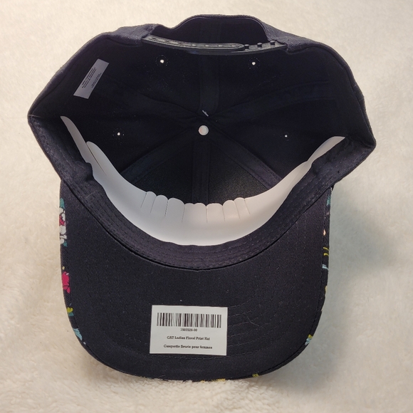 NWT CAT (Caterpillar) Black and Pink Floral Print Ladies Baseball Hat - Picture 3 of 3